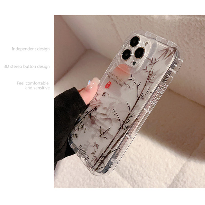 For iPhone 14 Pro Max Bamboo Forest Ink Painting TPU Cover Transparent Phone Case For iPhone 14 Pro Max Bamboo Forest Ink Painting TPU Cover Transparent Phone Case